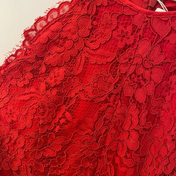 Yumi Kim | Red Lace, midi dress | Small - Picture 5 of 5